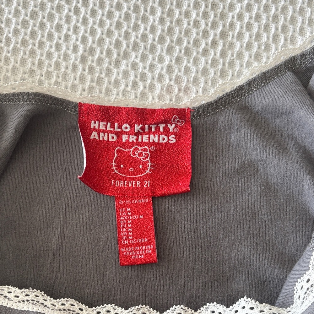Hello Kitty Gray and White Lace Top - Picture 2 of 5